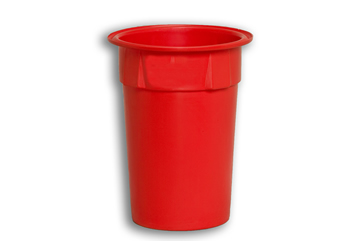 Red Solid Plastic Nesting Round Bin 
