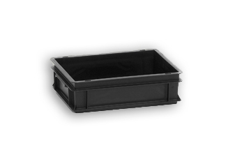 Black Solid Plastic Electro-Conductive Stacking Box