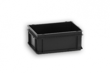 Black Solid Plastic Electro-Conductive Stacking Box