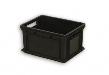 Black Solid Plastic Electro-Conductive Stacking Box