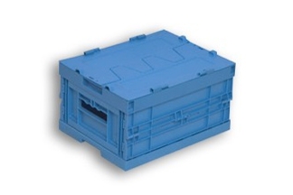 Blue Solid Plastic Folding Stacking Box