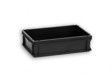 Black Solid Plastic Electro-Conductive Stacking Box