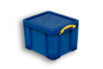 Blue Solid Plastic Stacking Storage Container Bin