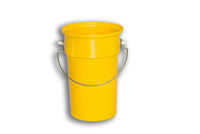 Yellow Solid Nesting Plastic Bucket With Handle