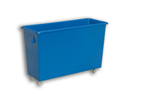 Blue Solid Plastic Rectangular Rolling Nesting Bar Trolley