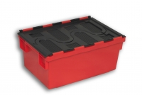 Red Solid Plastic Stack Nest Retail Tote Bins