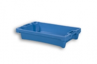 Blue Solid Stack Nest Plastic Fish Box 10kg