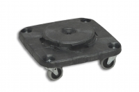 Black Solid Plastic Rectangular Dolly 