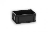 Black Solid Plastic Electro-Conductive Stacking Box