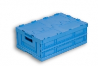 Blue Solid Plastic Folding Stacking Box