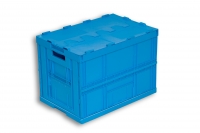 Blue Solid Plastic Folding Stacking Box