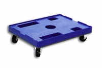 Blue Solid Plastic Stacking Mobile Dolly