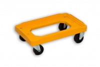 Yellow Solid Plastic Stacking Mobile Dolly