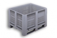 Grey Ventilated Plastic Stacking Pallet Tank Box