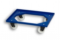 Blue Coloured Solid Plastic Stacking Roller Dolly