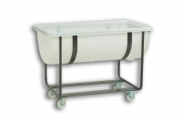 Natural Solid Plastic Round Trough Fitted With Metal Chassis Truck