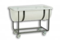 Natural Solid Plastic Round Trough Fitted With Metal Chassis Truck