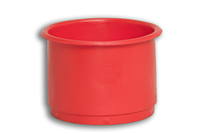 Red Solid Plastic Stacking Round Bin  